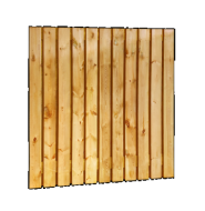 Grenen geschaafd plankenscherm 23-planks 15 mm. 180x180 cm verticaal recht. groen geïmpregneerd