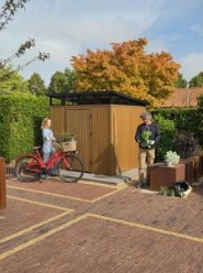 NewTechWood berging met enkele deur, 222 x 210 cm, Teak