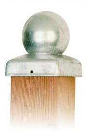 Paal-ornament bol aluminium 71x71 mm