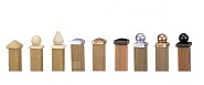 Paalornament peer op plaat 8 x 8 cm hout.