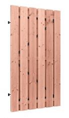 Douglas geschaafde plankendeur op zwart verstelbaar stalen frame, 16 mm, 100x195 cm, onbehandeld.