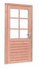Douglas enkele 6-ruits glasdeur Prestige met dubbelglas, linksdraaiend. 109x221 cm, onbehandeld.