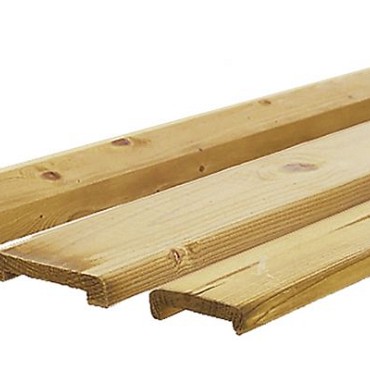 Grenen geschaafde afdeklat met sponning (5,1 cm) 1,9x7x181,5 cm t.b.v. recht en toogscherm, groen geïmpregneerd.