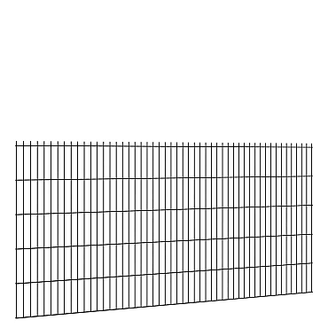 Hillfence metalen scherm, dubbele staafmat, 250 x 103 cm, zwart.