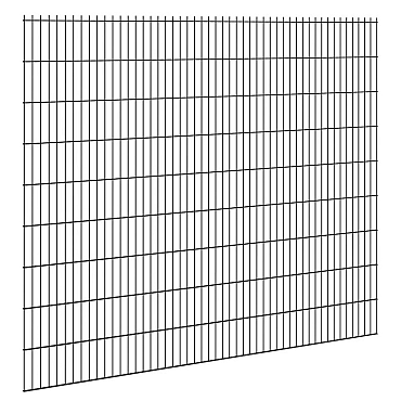 Hillfence metalen scherm, dubbele staafmat, 250 x 183 cm, zwart.