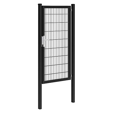 Hillfence metalen enkele poort Premium-line inclusief slot, 100 x 180 cm, zwart.