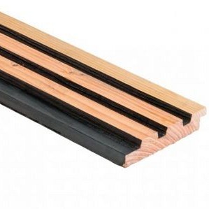 Douglas geschaafd triple profiel 2.5x14x500 cm zwart/onbehandeld