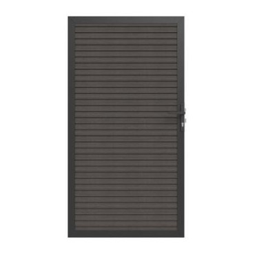 Newtechwood co-extrusie composiet deur in aluminium frame, horizontaal triple, 100x195 cm, silver gray.