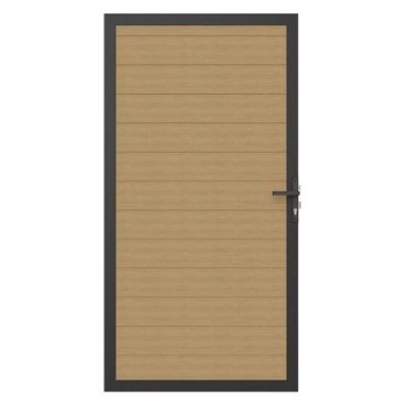 Newtechwood co-extrusie composiet deur in aluminium frame, horizontaal, 100x195 cm, red cedar.