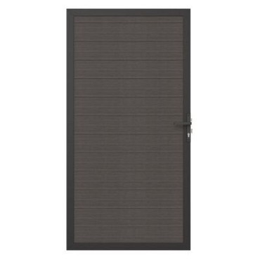 Newtechwood co-extrusie composiet deur in aluminium frame, horizontaal, 100x195 cm, silver gray.