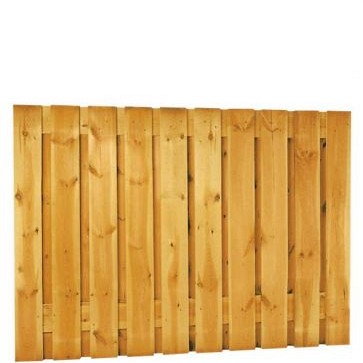 Grenen geschaafd plankenscherm 21-planks 15 mm, 180 x 130 cm, verticaal recht, groen geïmpregneerd.