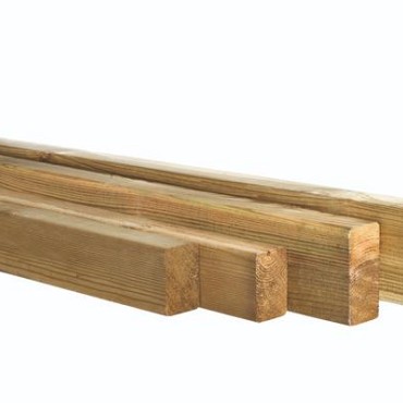 Grenen geschaafde regel 4,4x9,5x400 cm, groen geïmpregneerd.