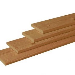 Douglas geschaafde plank 1,8x16,0x400 cm, groen geïmpregneerd.