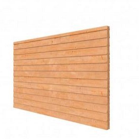 Douglas buitenverblijf Comfort/DHZ achterwand Zweeds rabat dubbelzijdig 371 cm, onbehandeld.
