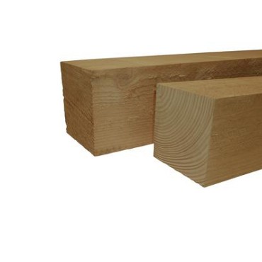 Douglas fijnbezaagde paal 12x12x300 cm, groen geïmpregneerd.