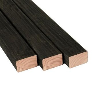 Douglas geschaafde regel gedroogd 4,5x7x400 cm, zwart.