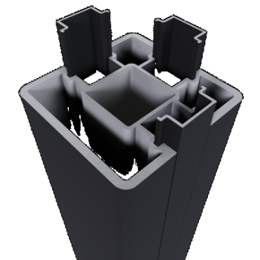 Newtechwood aluminium poortpaalset, 2 stuks met paalkap, 8x8x270 cm, zwart.