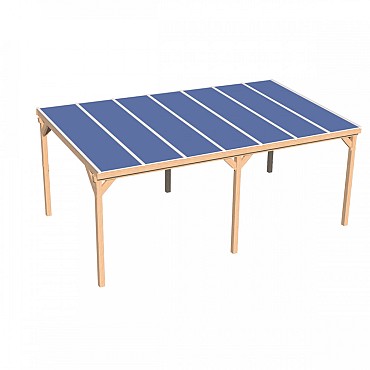 Pext Veranda Douglas - 7640x5000 vrijstaand - staanders 18x18 cm - wit - gelaagd glas