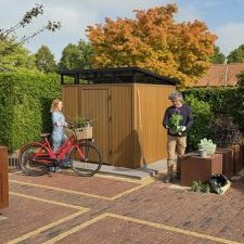NewTechWood berging met enkele deur, 222 x 210 cm, Teak
