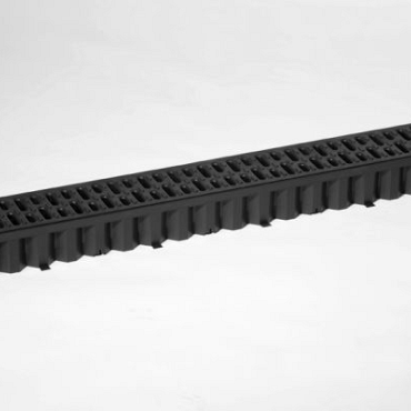 ACO Hexaline 2.0 goot zwart, 100 cm met zwart rooster