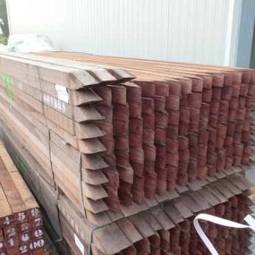 hardhouten paal ruw 6x6x300