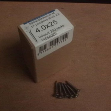 Spaanplaatschroef pozidrive 4.0X30 (200ST) PK verzinkt kuip