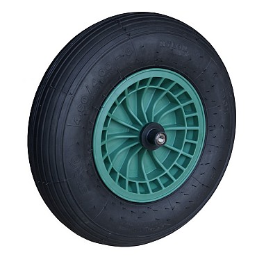 Luchtbandwiel ø 40 - b. 10 cm kunststof velg groen