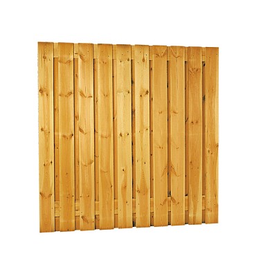Grenen geschaafd plankenscherm 21-planks 13 mm, 180 x 180 cm, verticaal recht, groen geïmpregneerd o