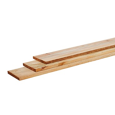 Grenen geschaafde plank 1,5x14,0x300 cm, groen geïmpregneerd.