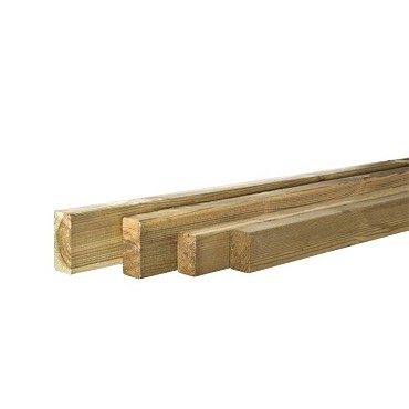 Grenen geschaafde regel 1,9x7,0x180 cm, groen geïmpregneerd.