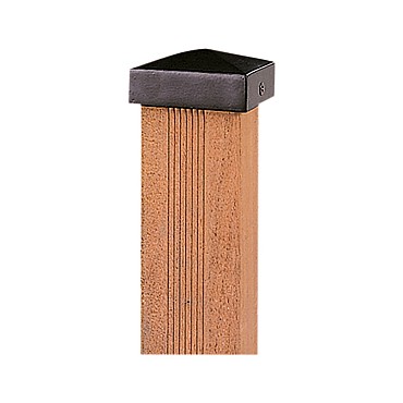 Paalornament piramide 7x7 cm metaal zwart.