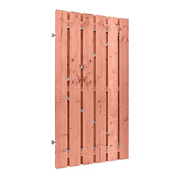 Douglas fijnbezaagde deur op stalen frame, 1.5x100x195 cm, onbehandeld.