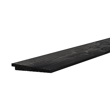 Douglas Zweeds rabat 1 zijde geschaafd, 1 zijde fijnbezaagd 1,0-2,1x16,5x400 cm, zwart gedompeld.