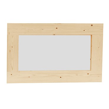 Vuren vast raam met melkglas. 72x45 cm, onbehandeld.
