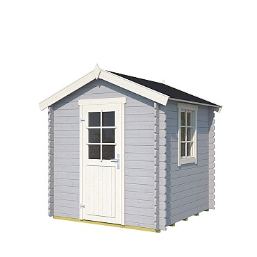 Blokhut Wels 200x200 Platinum Grey-Wit