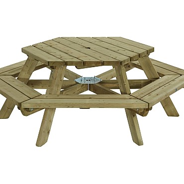 Picknicktafel 6 hoek