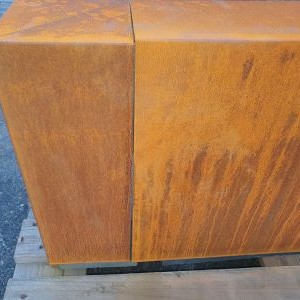 cortenstaal afdekrand  voor over 15x15x60  ( 15-43 x 200cm)