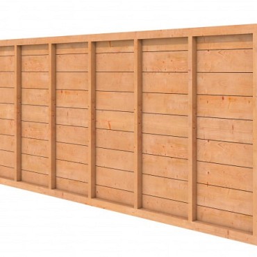 Douglas achterwand kapschuur Comfort enkelzijdig Zweeds rabat, onbehandeld.