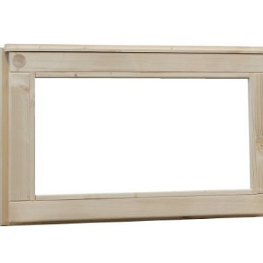 Douglas vast raam met melkglas. 72x40 cm, groen geïmpregneerd.