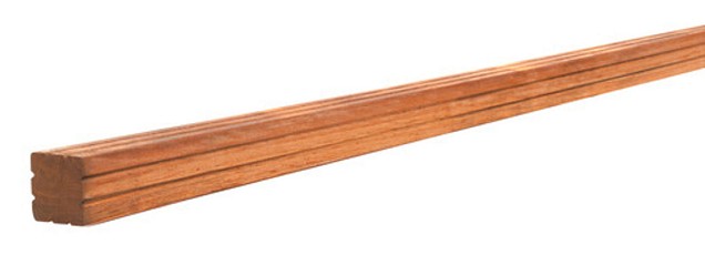 AV Hardhouten paal geschaafd met V-groef, gepunt 6,5x6,5x200 cm.