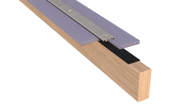 Pext Polycarbonaat Dakpakket - 6060x2500 muuraanbouw - blank aluminium - excl. glas