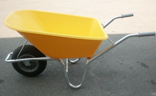 Bouwkruiwagen 100 Lt geel zilver