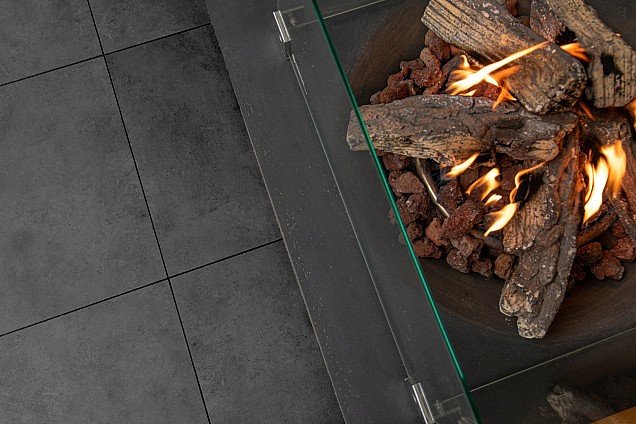Keramische tegel Cimenti Clay Anthracite  60x60x2 cm