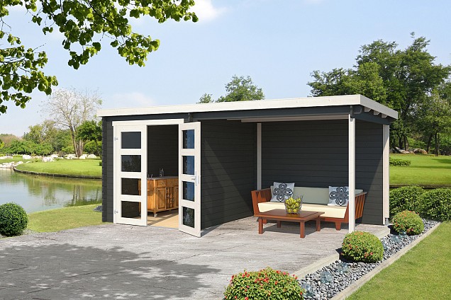 Blokhut Helena 472x230 Carbon Grey-Wit