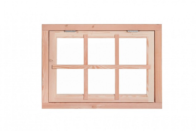 Douglas 6-ruits uitzetraam. 90x70.3 cm, onbehandeld.
