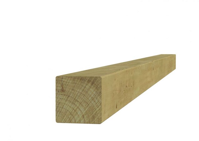 Midden-Europees vuren geschaafde paal 12x12x300 cm, zonder diamantkop.