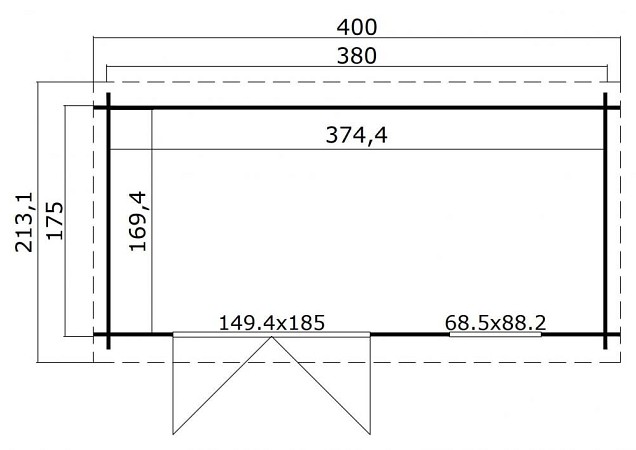 Blokhut Amira 380x175