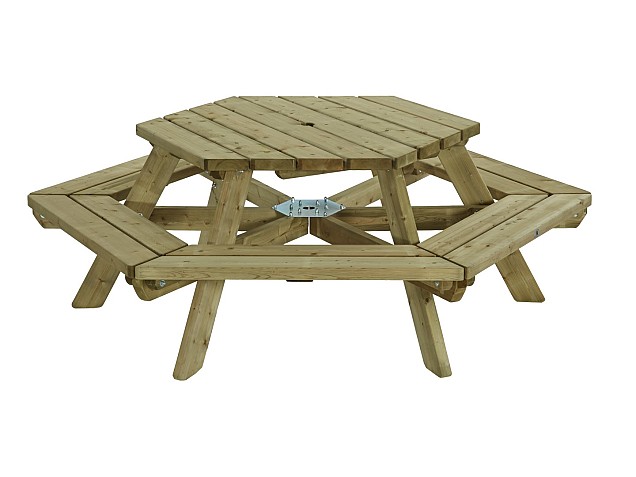 Picknicktafel 6 hoek