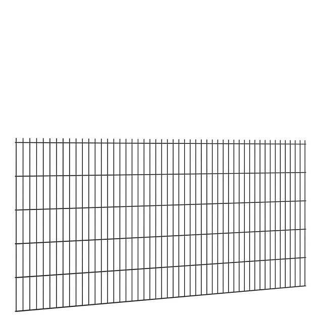 Hillfence metalen scherm, dubbele staafmat, 250 x 103 cm, zwart.