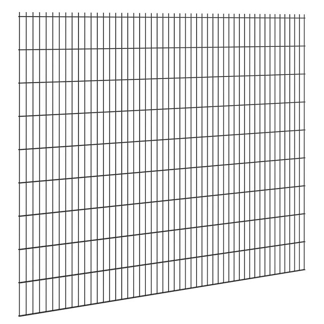Hillfence metalen scherm, dubbele staafmat, 250 x 183 cm, zwart.